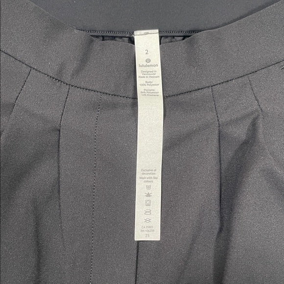 Lululemon Essential High-Rise Trouser Pants Pleat Tapered Leg Women’s 2 Black - Picture 7 of 11